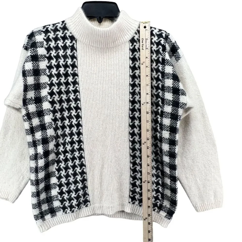 Vintage Glory B by Gloria Furman‎ Sweater Womens Small Houndstooth Silk Angora